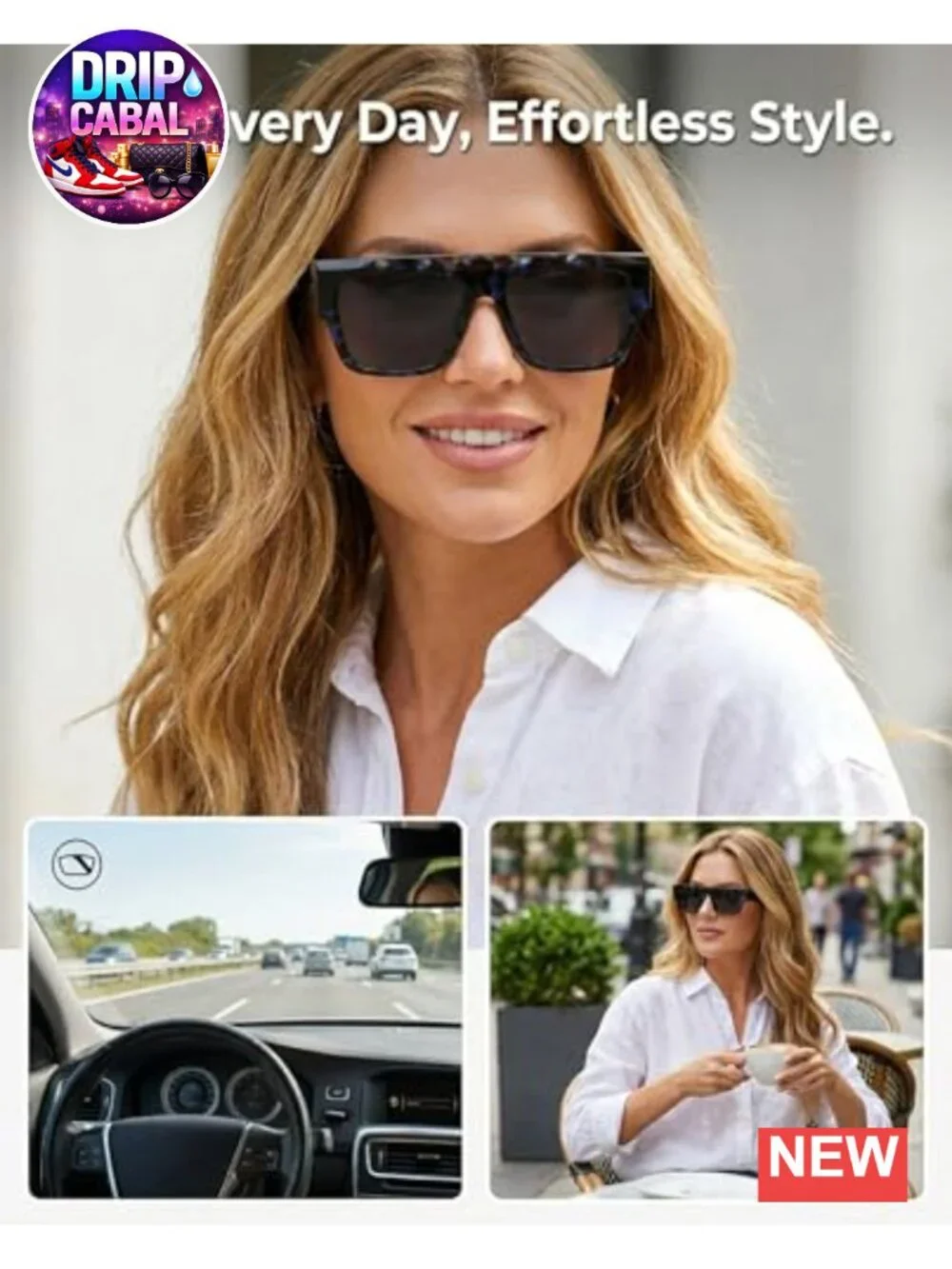 Retro Flat Top Square Sunglasses UV400 Protection Bold Thick Frame Shades